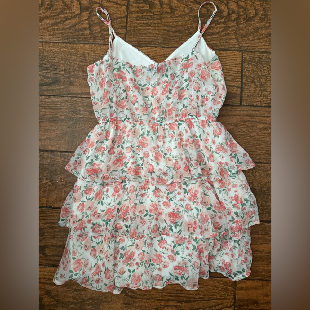 🏴‍☠️6 for $30🏴‍☠️ TRIXXI Floral Ruffle Adjustable Straps Dress - M - Picture 2 of 14